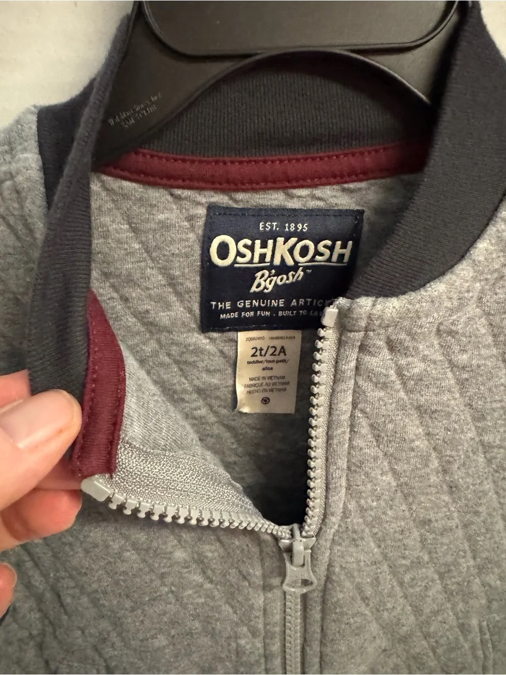 OshKosh B'gosh Gray Quilted Front Jacket